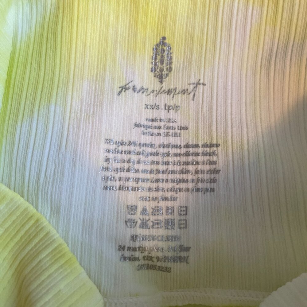 Free People Movement Women XS/ S Yellow White Tie Dye Good Karma Legging Workout - Picture 8 of 8